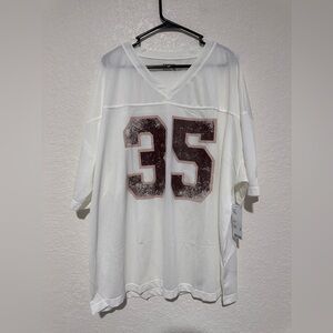 Urban Outfitters Standard Cloth Mesh Football Jersey Tee Distressed #35 NWT